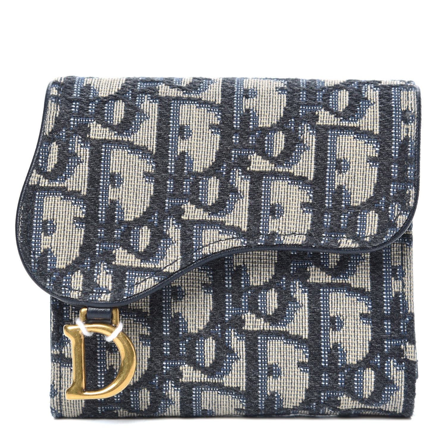 Christian Dior Oblique Saddle Lotus Wallet Blue 1 of 8