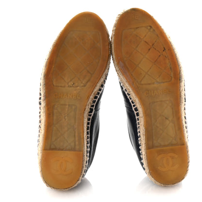 Chanel Lambskin CC Espadrilles 36 Navy Black 6 of 11