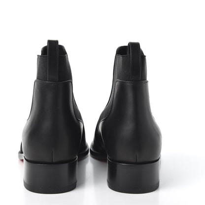 Christian Louboutin Calfskin Ingrassato Womens Marmada Flat Chelsea Boots 38 Black 5 of 9