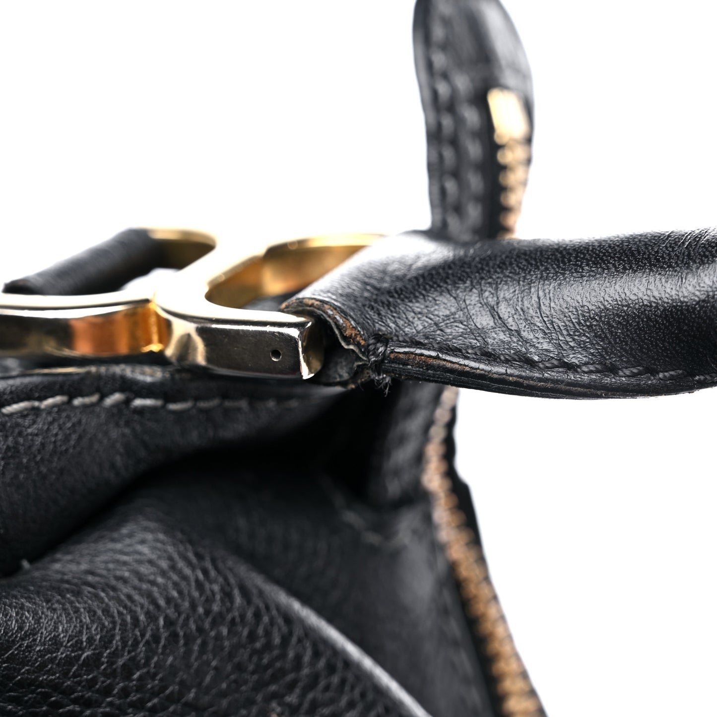 Calfskin Large Marcie Satchel Black