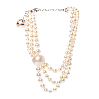 Chanel Pearl Multi Strand Short Necklace Gold 3 of 6