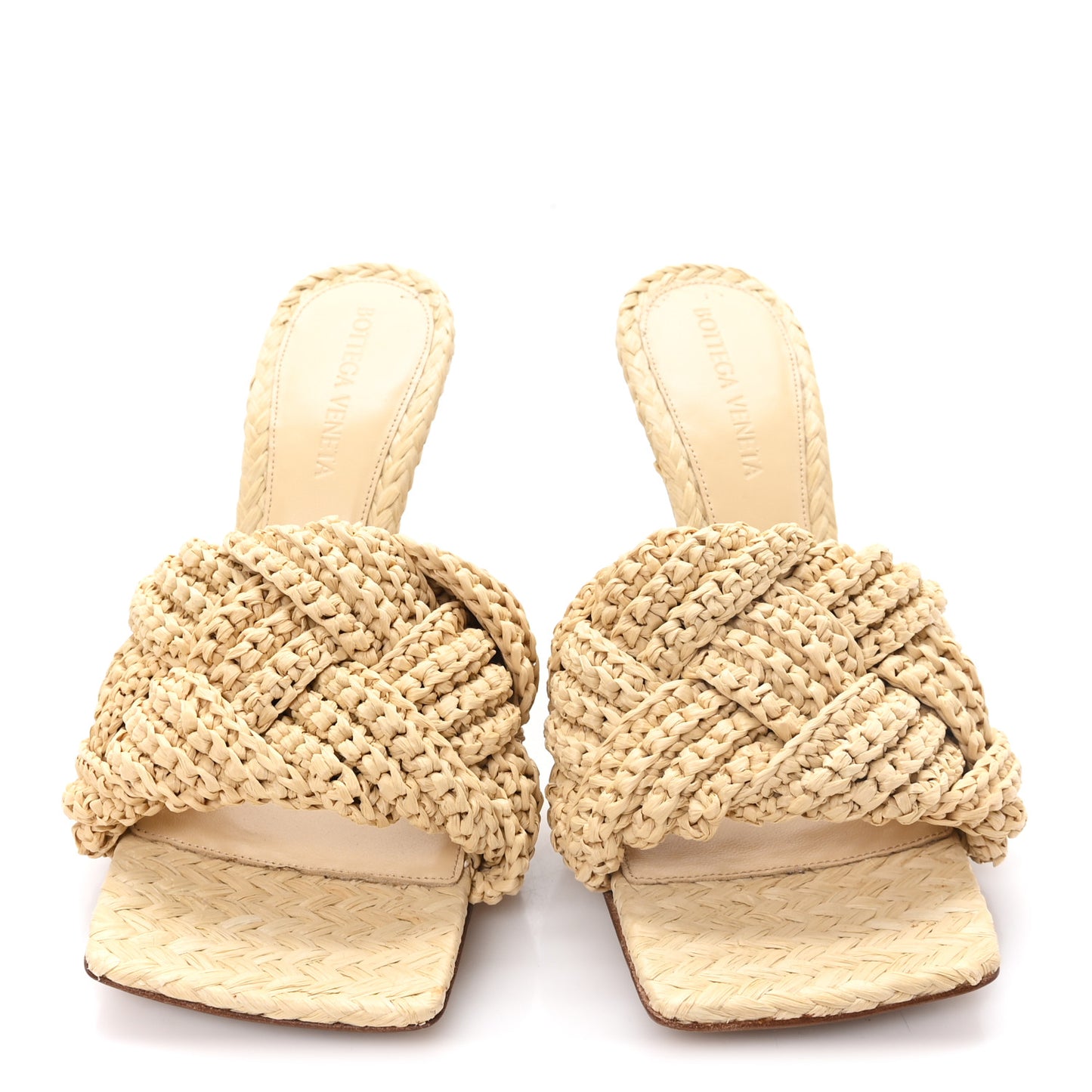 Raffia Intrecciato Lido Mule 90 Sandals 36 Cane Sugar