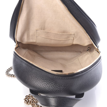 Gucci Pebbled Calfskin Soho Chain Backpack Black 5 of 10