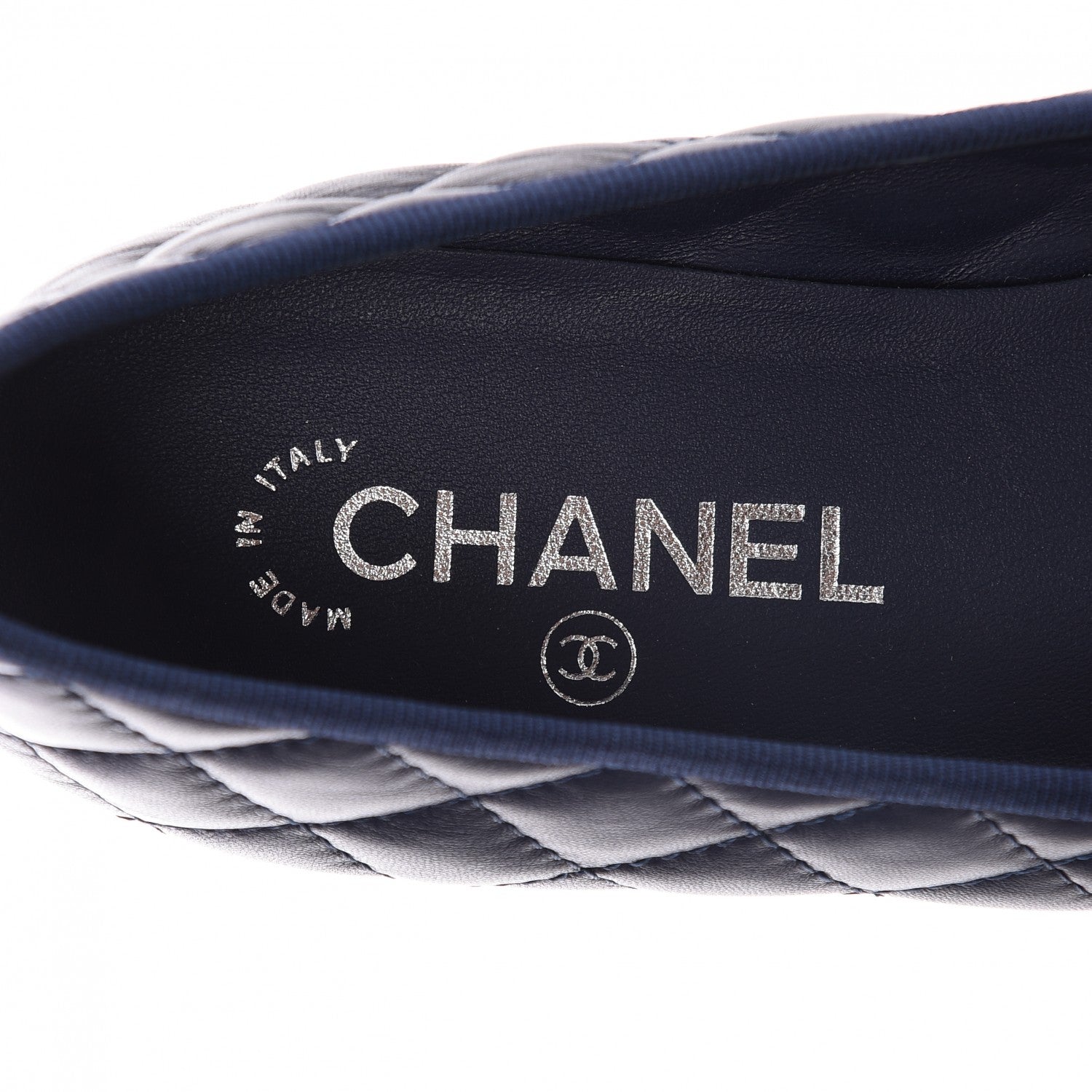 Chanel Lambskin Quilted CC Cap Toe Ballerina Flats 40.5 Navy 7 of 9