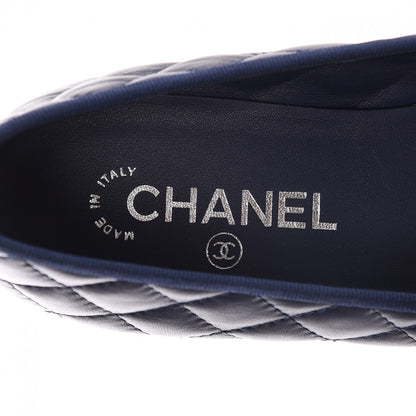 Chanel Lambskin Quilted CC Cap Toe Ballerina Flats 40.5 Navy 7 of 9