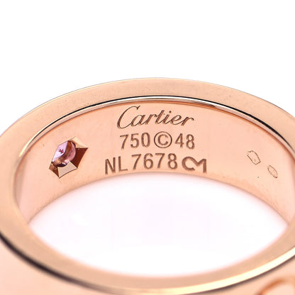 Cartier 18K Pink Gold Pink Sapphire 5.5mm LOVE Ring 48 4.5 7 of 8