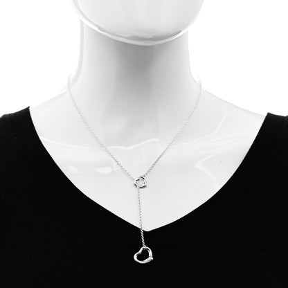 Tiffany Sterling Silver Elsa Peretti Open Heart Lariat Necklace 2 of 5