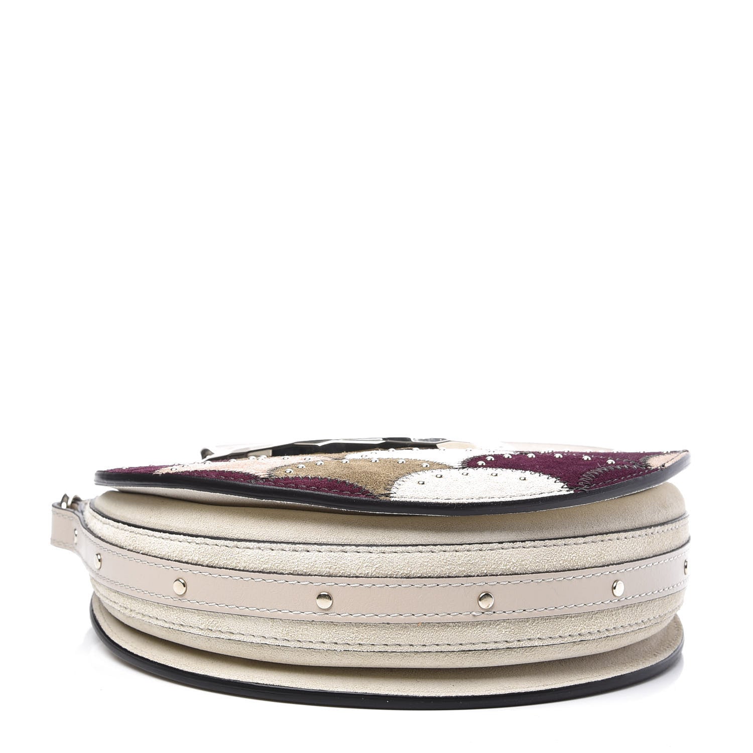 Chloe Smooth Calfskin Suede Embellished Small Pixie Bag Abstract White 3 of 10