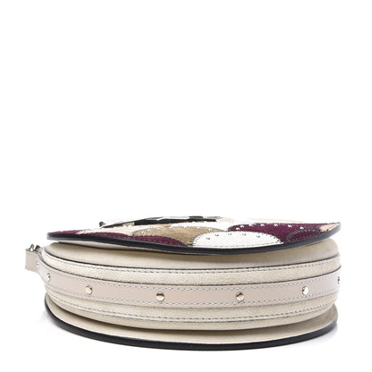 Chloe Smooth Calfskin Suede Embellished Small Pixie Bag Abstract White 3 of 10