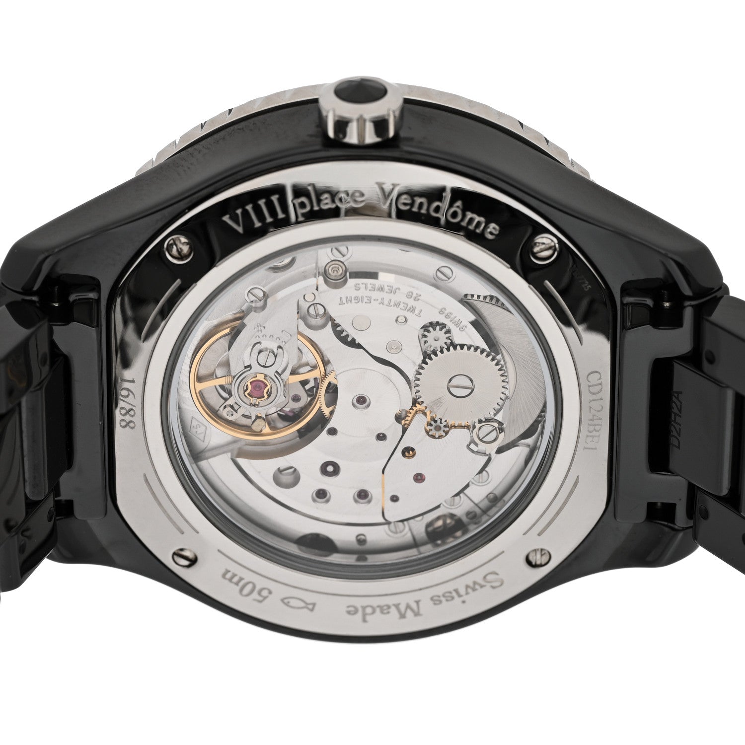 Christian Dior Stainless Steel Ceramic Diamond 38mm Dior VIII Grand Bal Broderie Automatic Watch Black 4 of 4