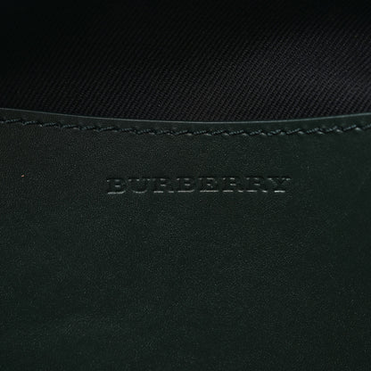 Burberry Canvas Vintage Check Printed Silk Washbag Dark Forest Green Burgundy 6 of 8
