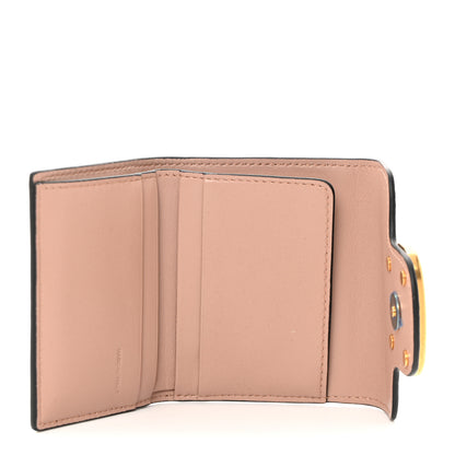 Valentino Garavani Metallic Crackle Effect Calfskin Small Loco Wallet Platino 7 of 10