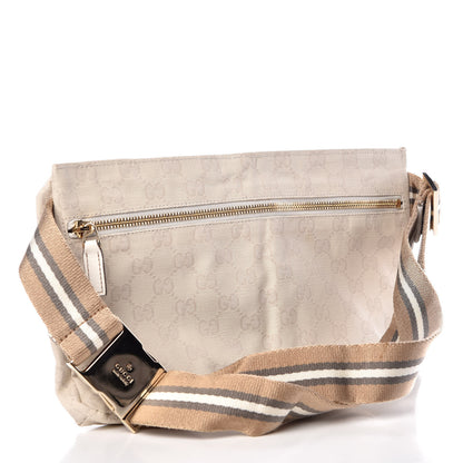Gucci GG Monogram Web Double Pocket Belt Bag White 3 of 10