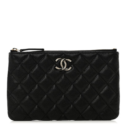 Chanel Caviar Quilted Crystal Enamel Cosmetic Case Black 1 of 8