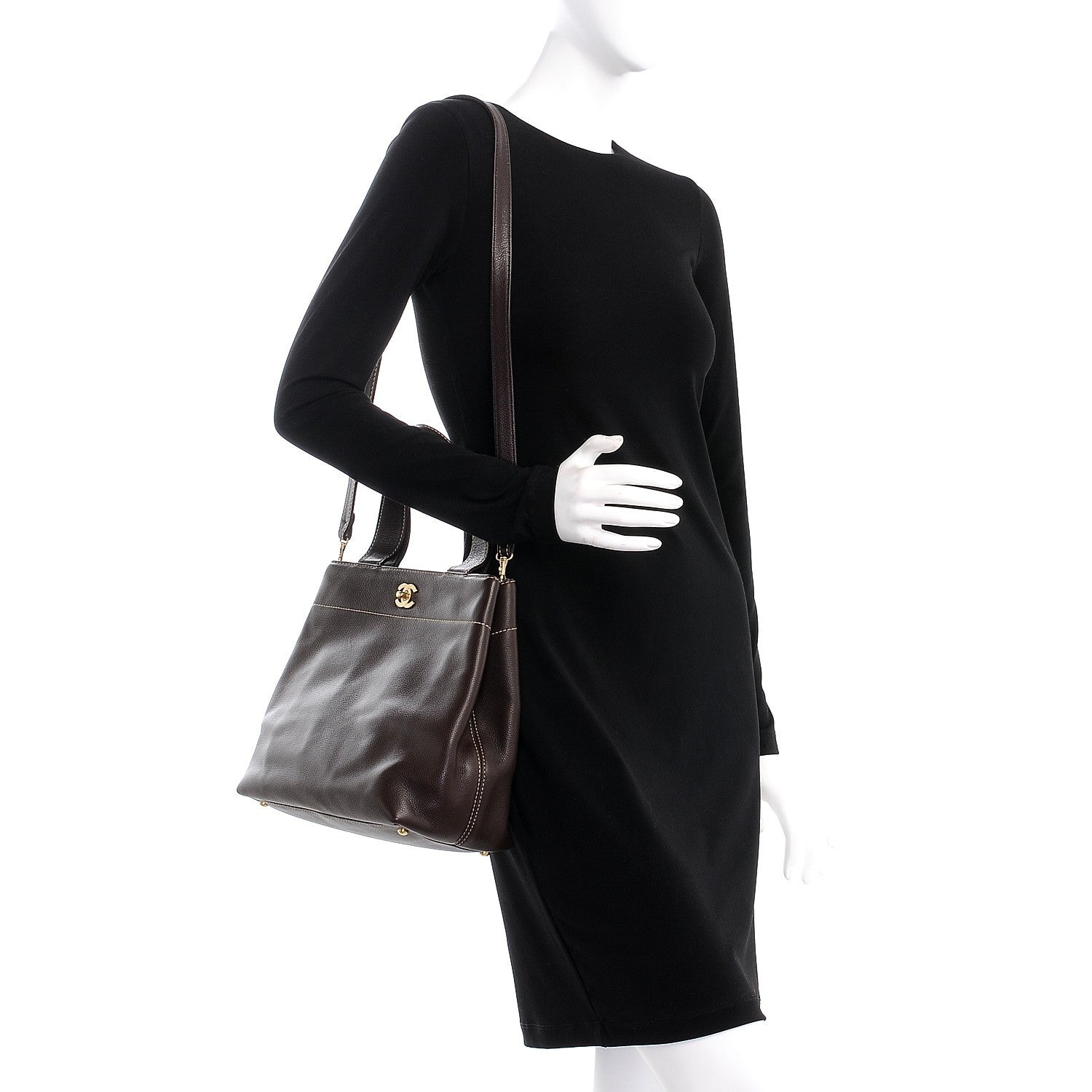 Chanel Caviar CC Tote Brown 2 of 8