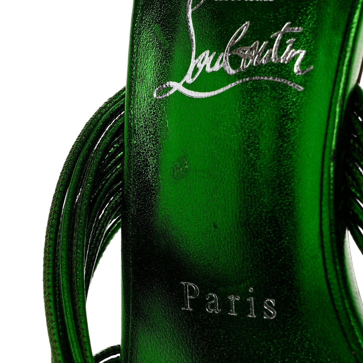 Metallic Calfskin Multitaski 70 Slide Sandals 38 Green