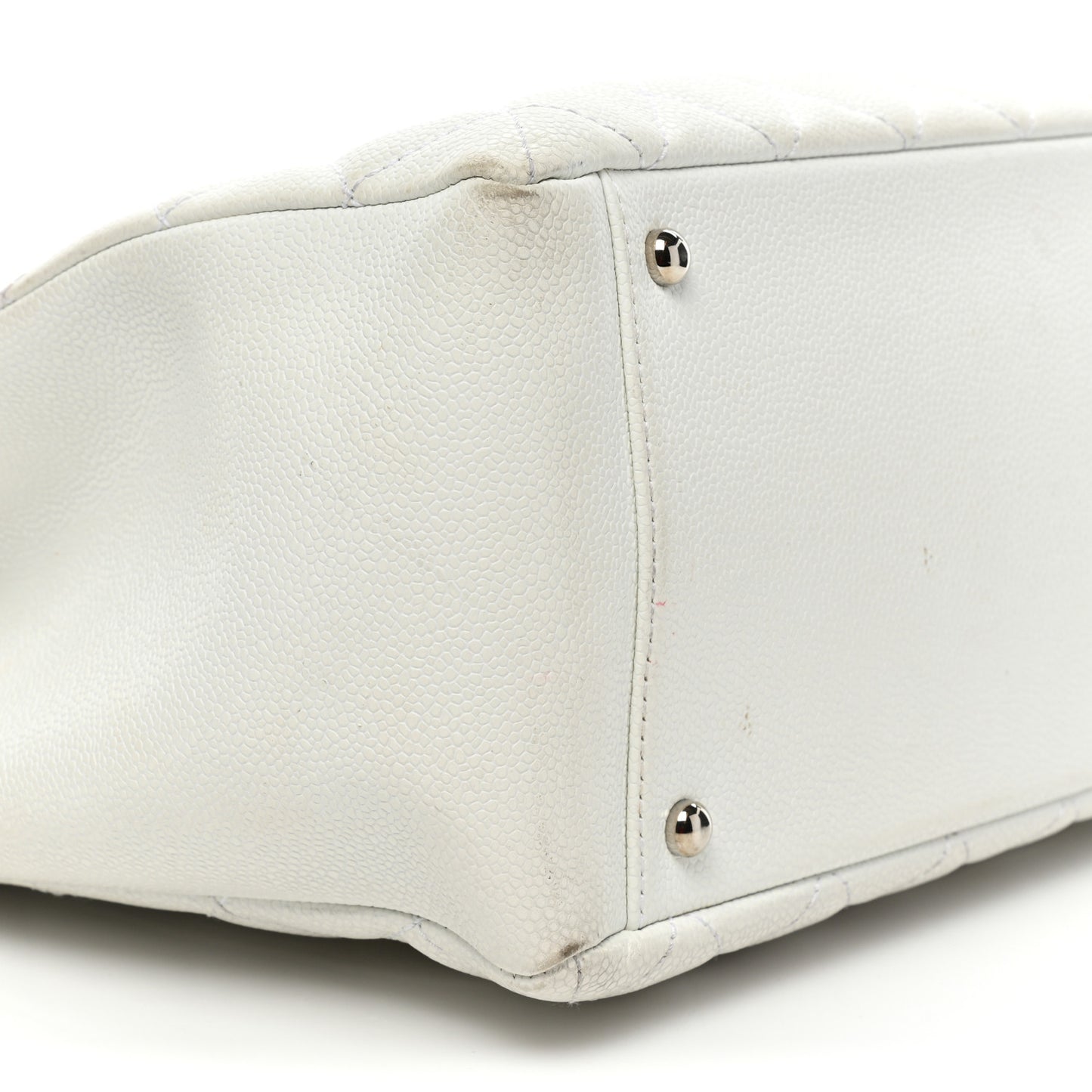 Caviar Quilted XL Grand Shopping Tote GST White