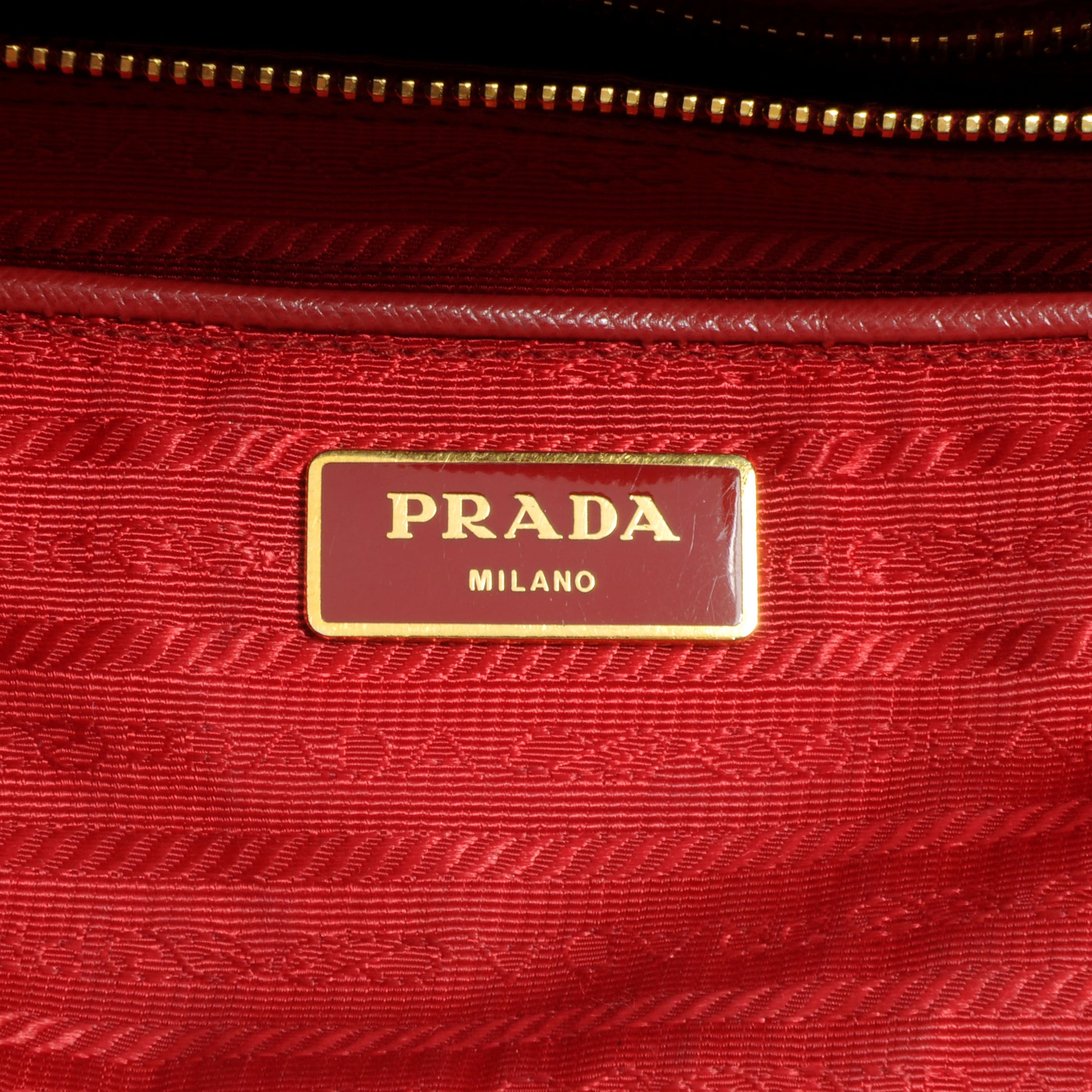 Prada Saffiano Lux Double Zip Top Handle Tote Fuoco 8 of 12