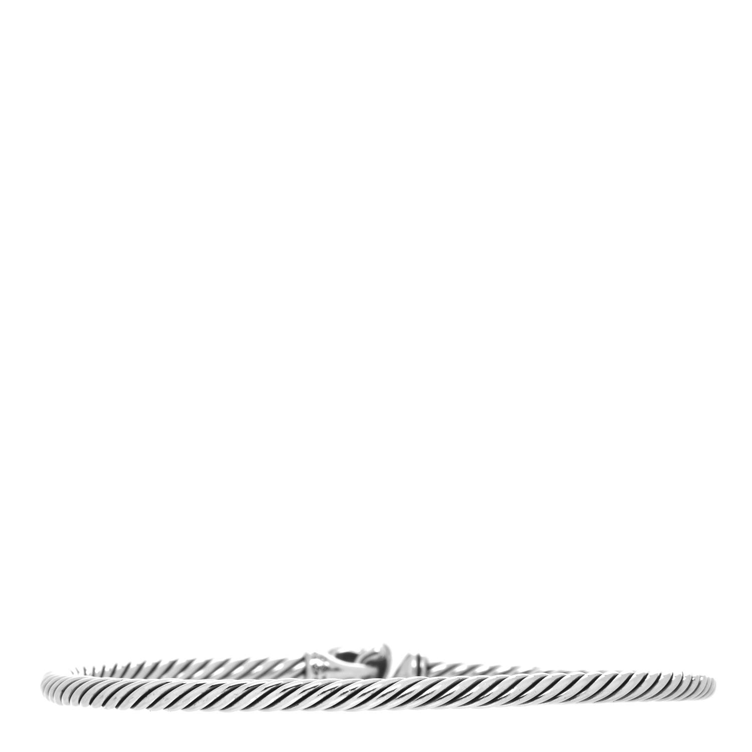 David Yurman Sterling Silver 18K Yellow Gold 3mm Cable Collectibles Heart Bracelet 2 of 4