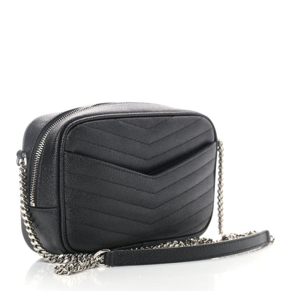 Saint Laurent Grain De Poudre Matelasse Monogram Mini Lou Camera Bag Black 2 of 8