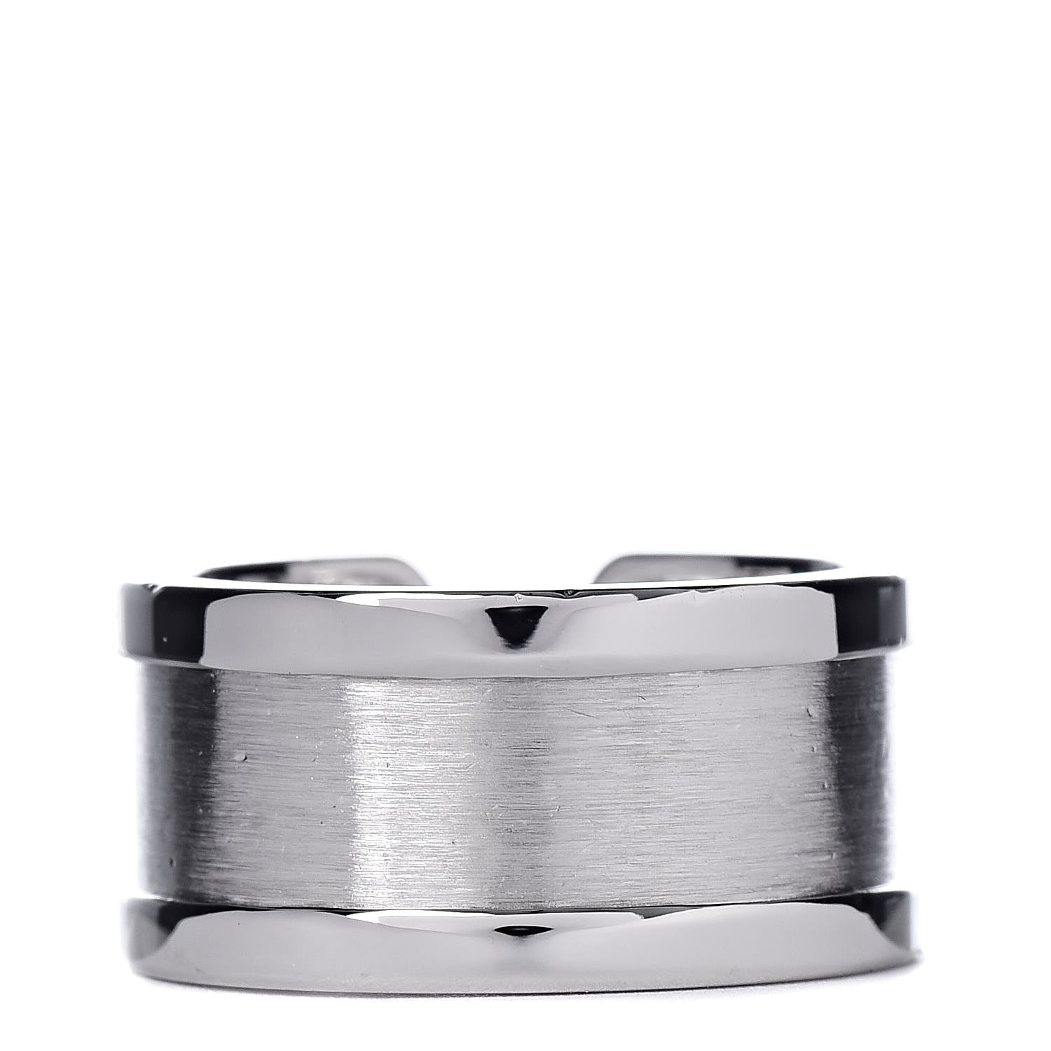 Cartier 18K White Gold Diamond 10mm Logo De Ring 52 6 4 of 5