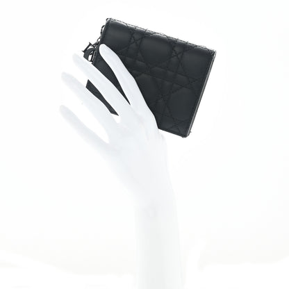 Christian Dior Lambskin Cannage Mini Lady Dior Wallet Black 2 of 7