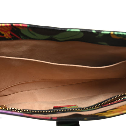Gucci X KEN SCOTT New Shangai Calfskin Jenny Floral Print Small Jackie 1961 Hobo Black Pink 5 of 9