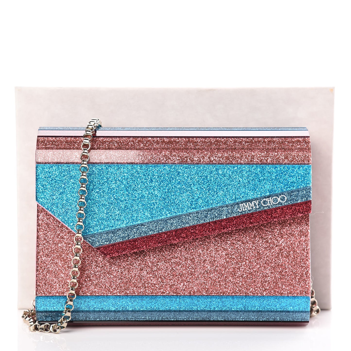 Acrylic Glitter Candy Clutch Raspberry Mix