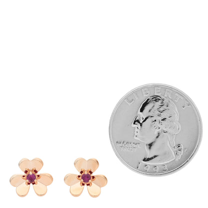 Van Cleef & Arpels 18K Rose Gold Ruby Mini Frivole Earrings 2 of 5
