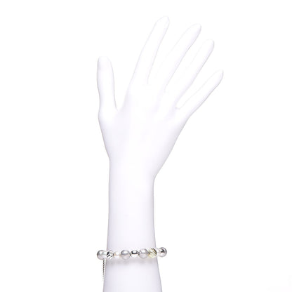 David Yurman Sterling Silver 18K Yellow Gold 8-10mm Elements Bracelet 2 of 6