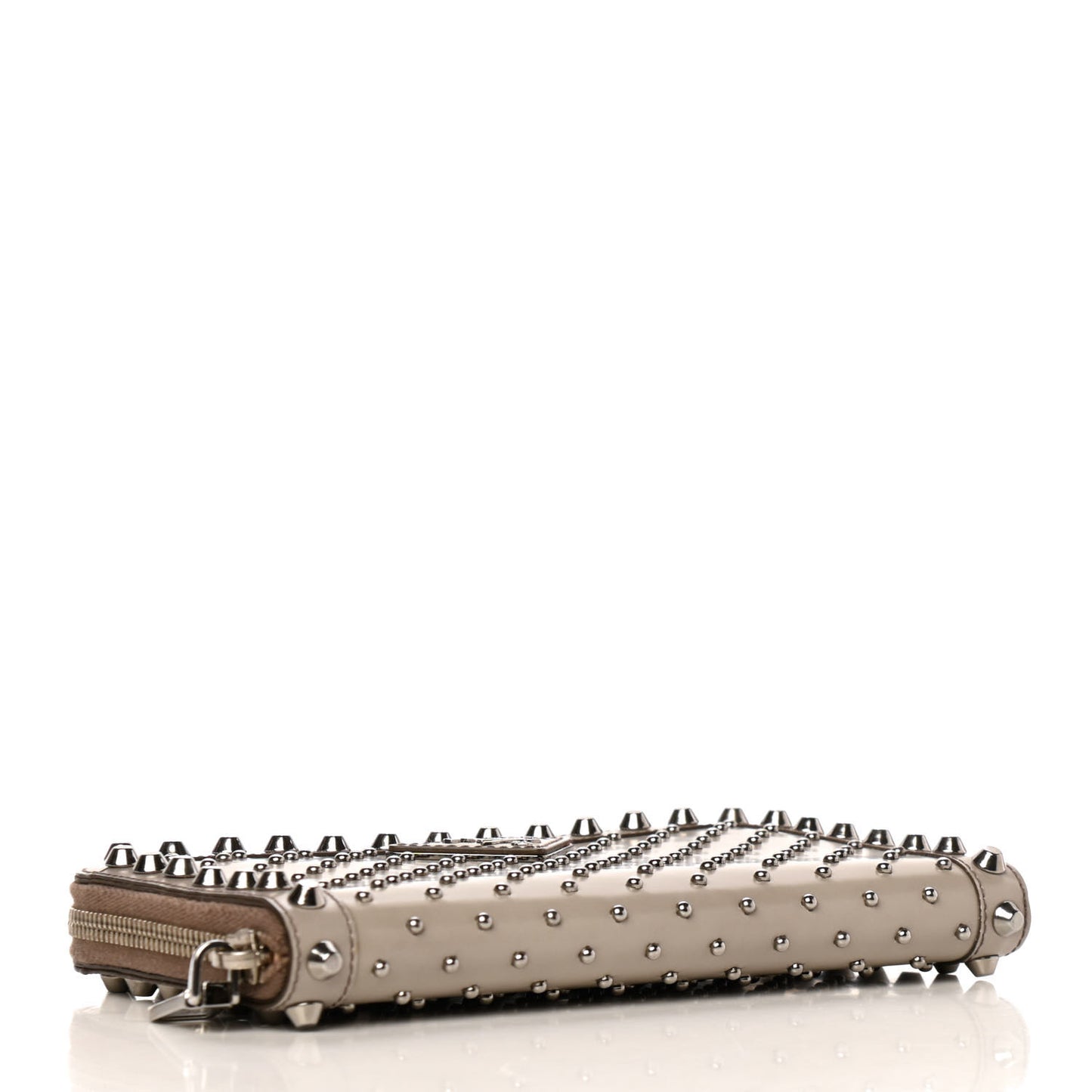 Spazzolato Studded Zip Around Wallet Quarzo