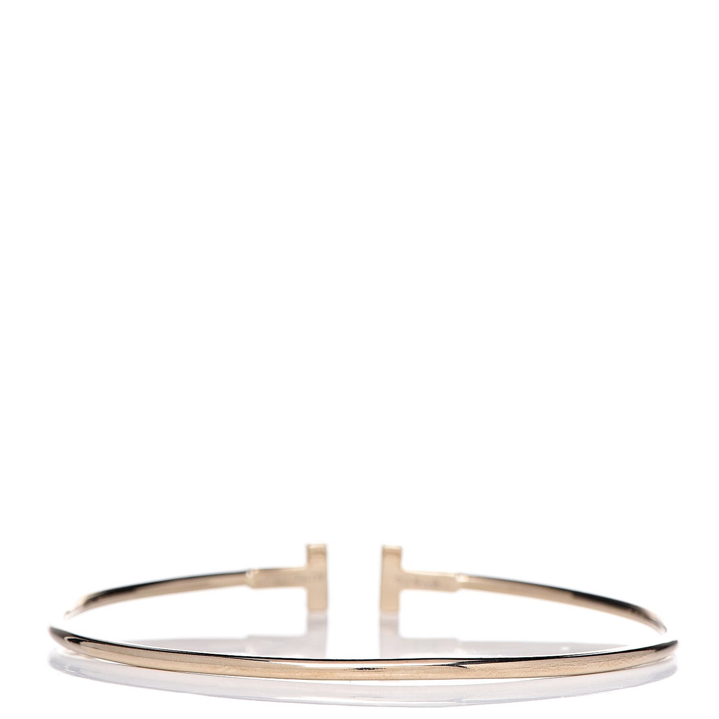 18K White Gold Narrow T Wire Bracelet