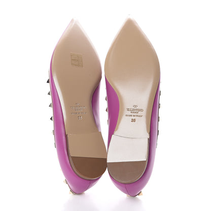 Valentino Garavani Nappa Rockstud Ballerina Flats 38 Purple Violet Poudre 7 of 7