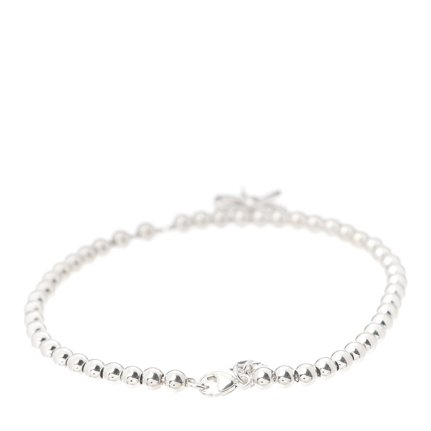 Tiffany Sterling Silver 4mm Bow Bead Bracelet 3 of 6