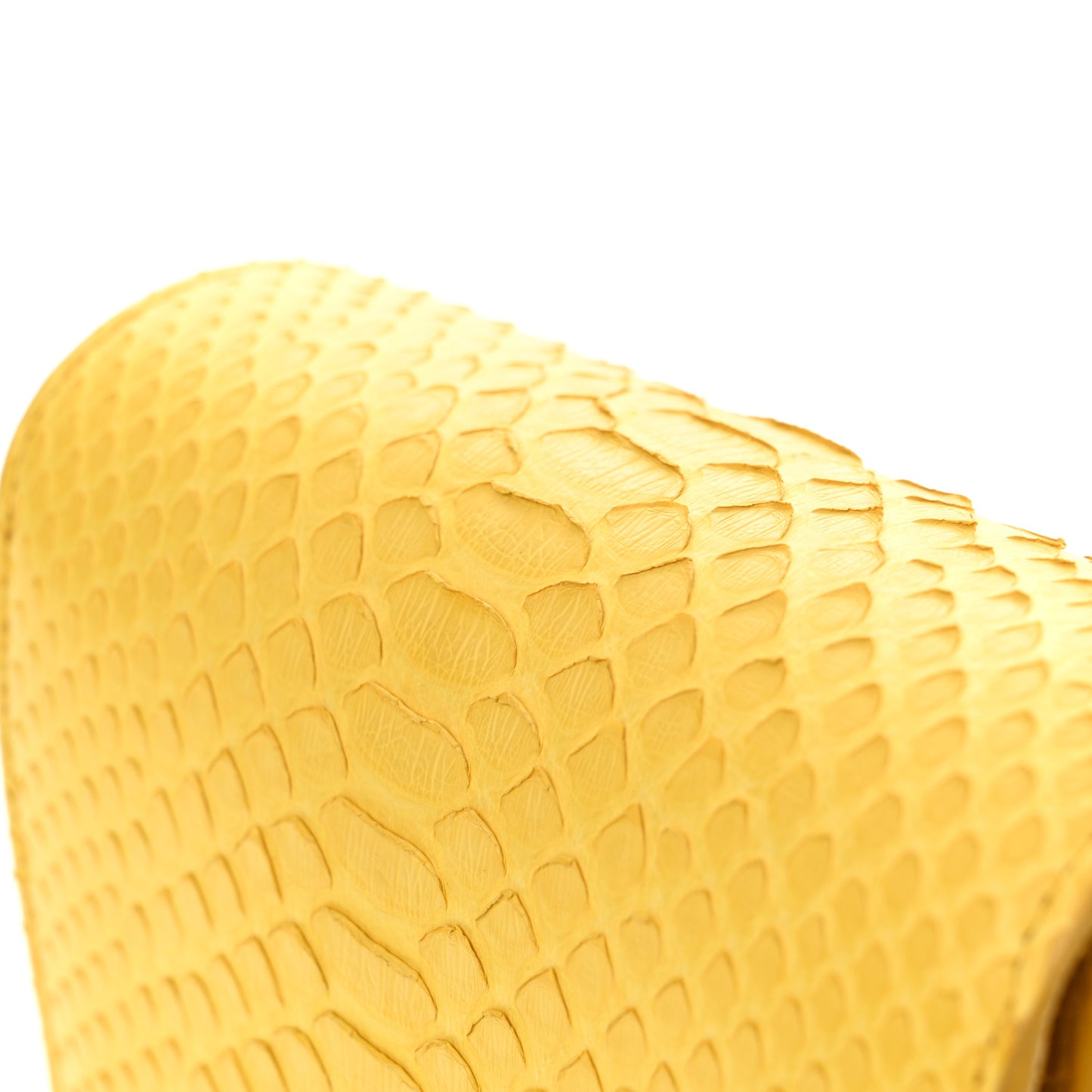 Snakeskin Small Classic Box Flap Bag Yellow