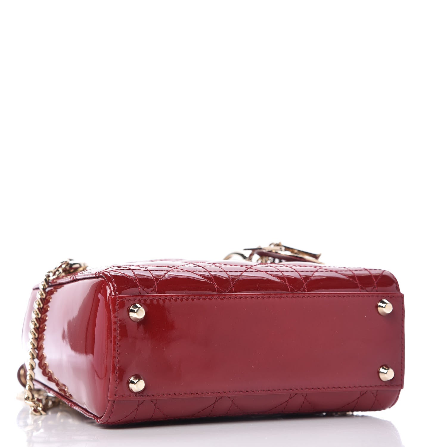Christian Dior Patent Cannage Mini Lady Dior Red 4 of 10