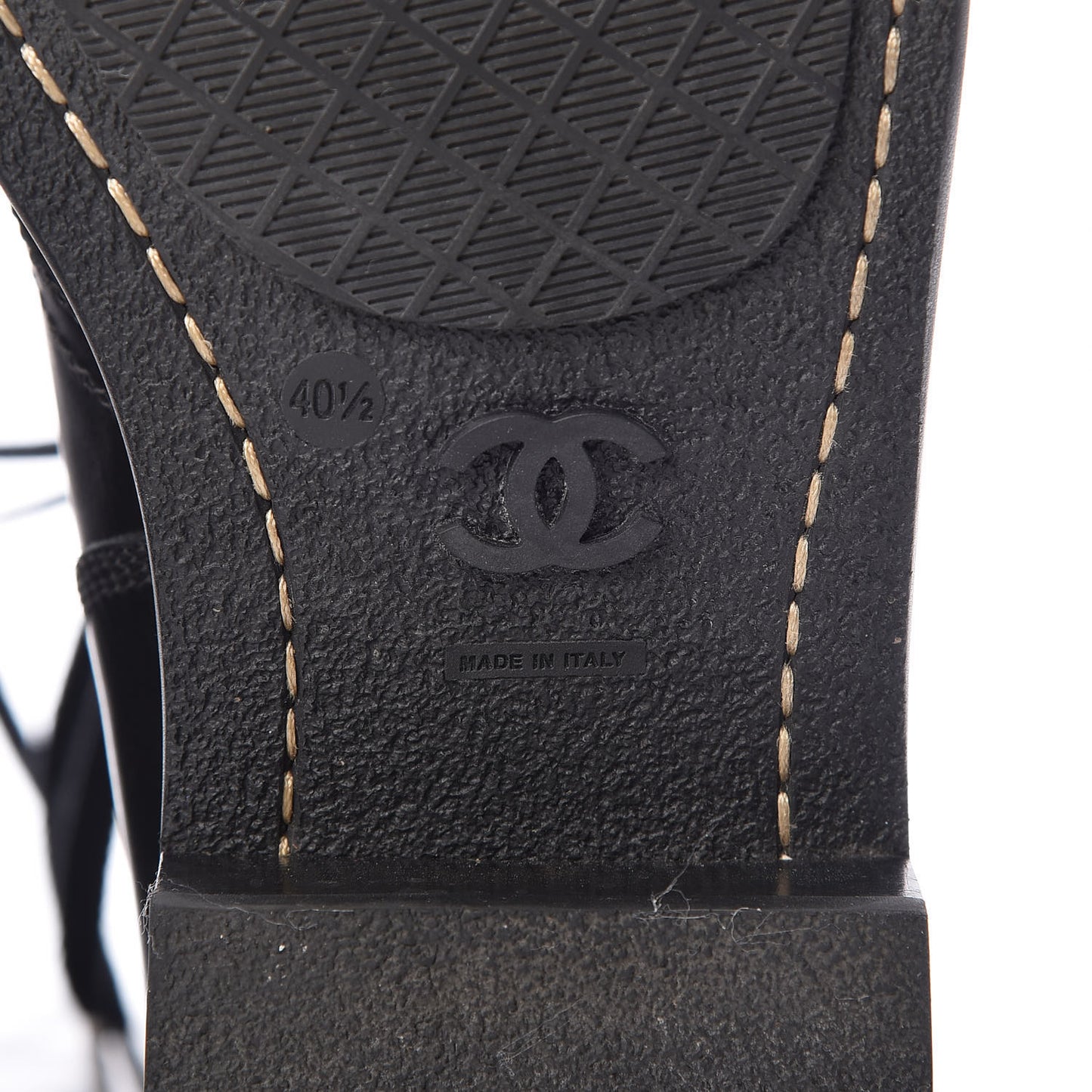 Calfskin Lace Up Combat Boots 40.5 Black