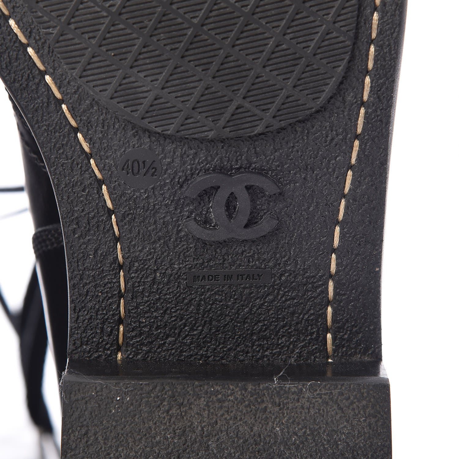 Chanel Calfskin Lace Up Combat Boots 40.5 Black 8 of 10