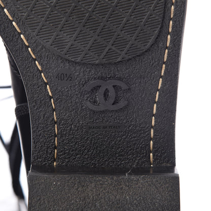 Chanel Calfskin Lace Up Combat Boots 40.5 Black 8 of 10