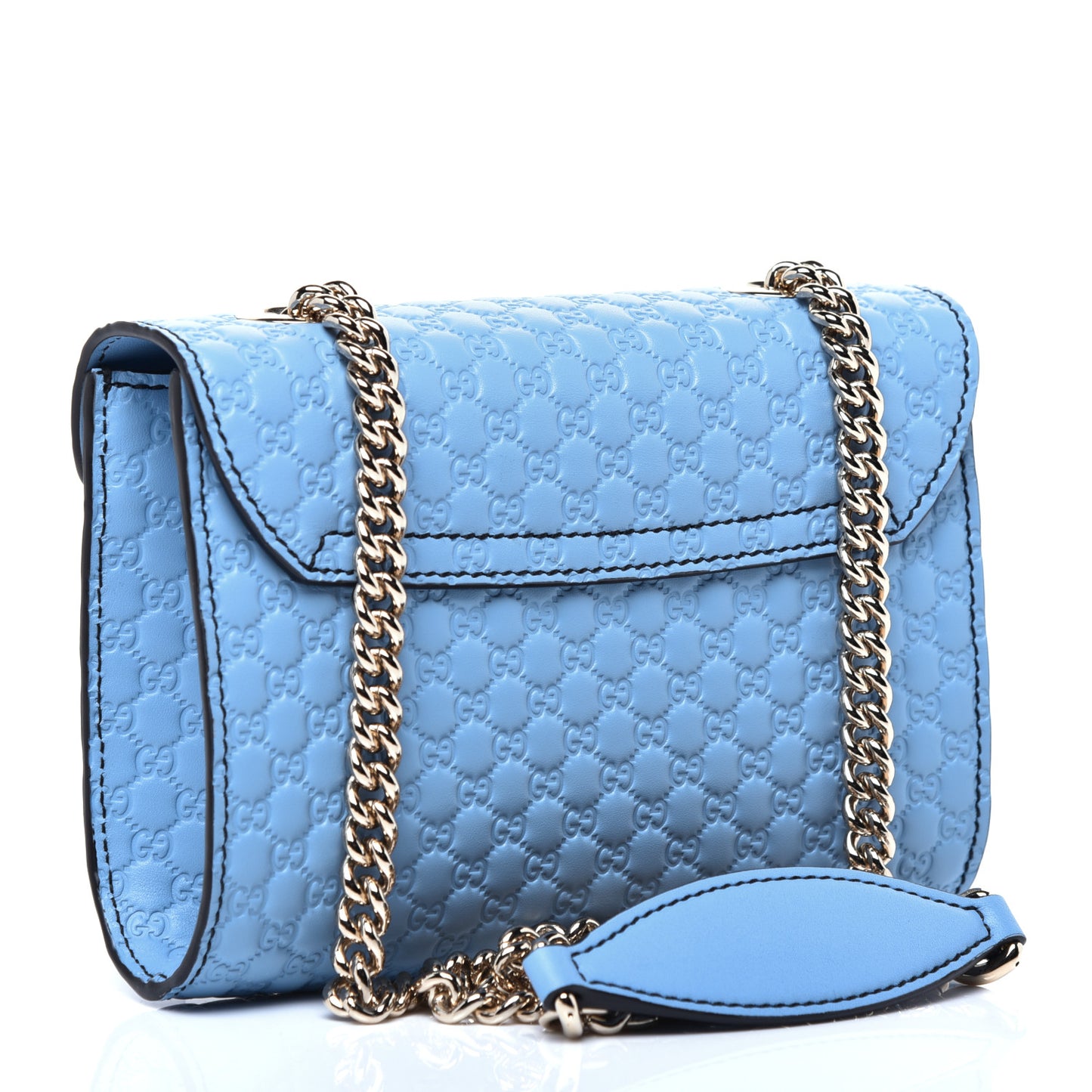 Soft Microguccissima Mini Emily Chain Shoulder Bag Mineral Blue