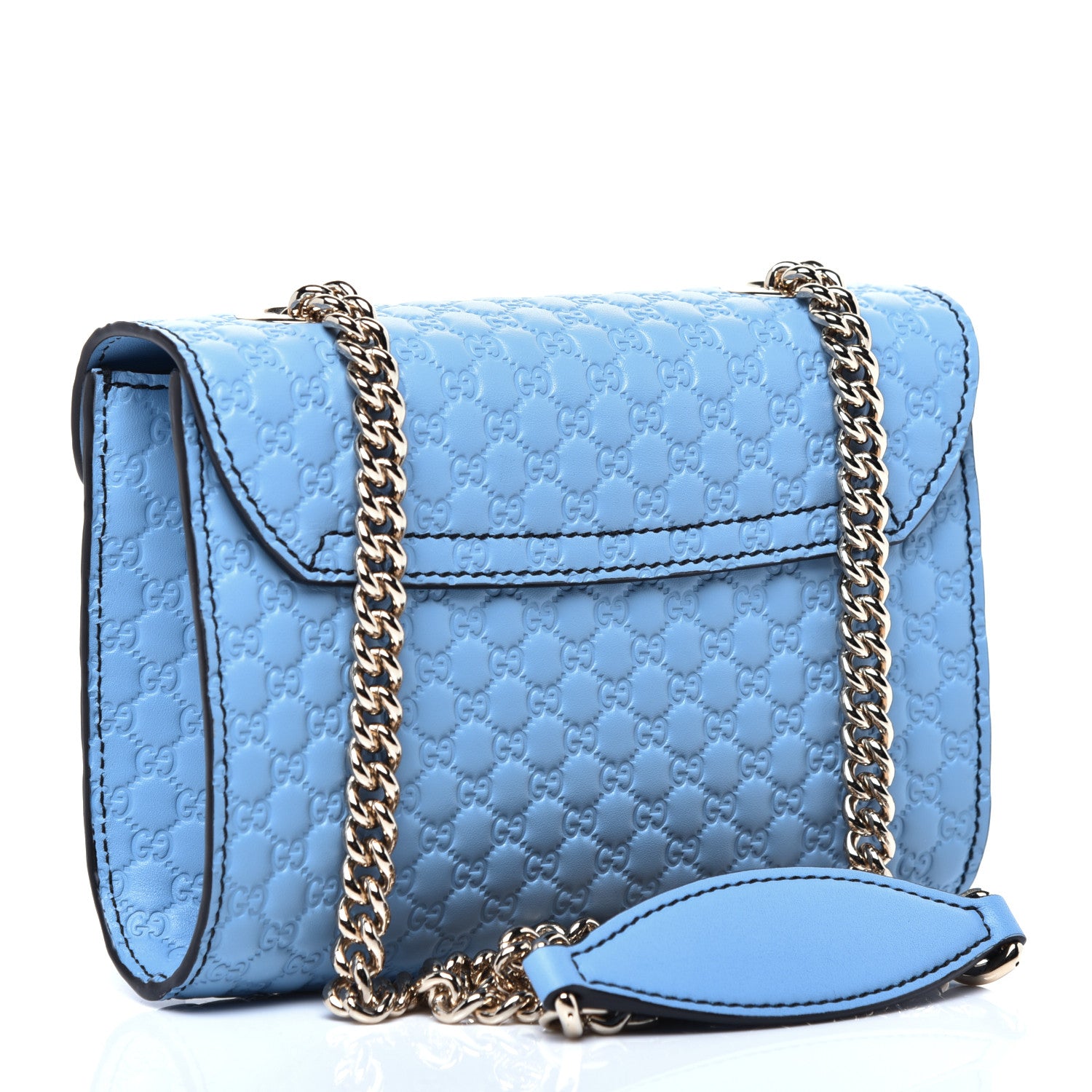 Gucci Soft Microguccissima Mini Emily Chain Shoulder Bag Mineral Blue 3 of 11