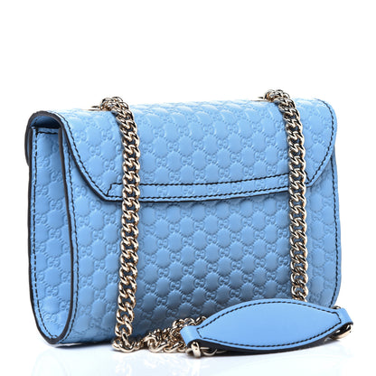 Gucci Soft Microguccissima Mini Emily Chain Shoulder Bag Mineral Blue 3 of 11