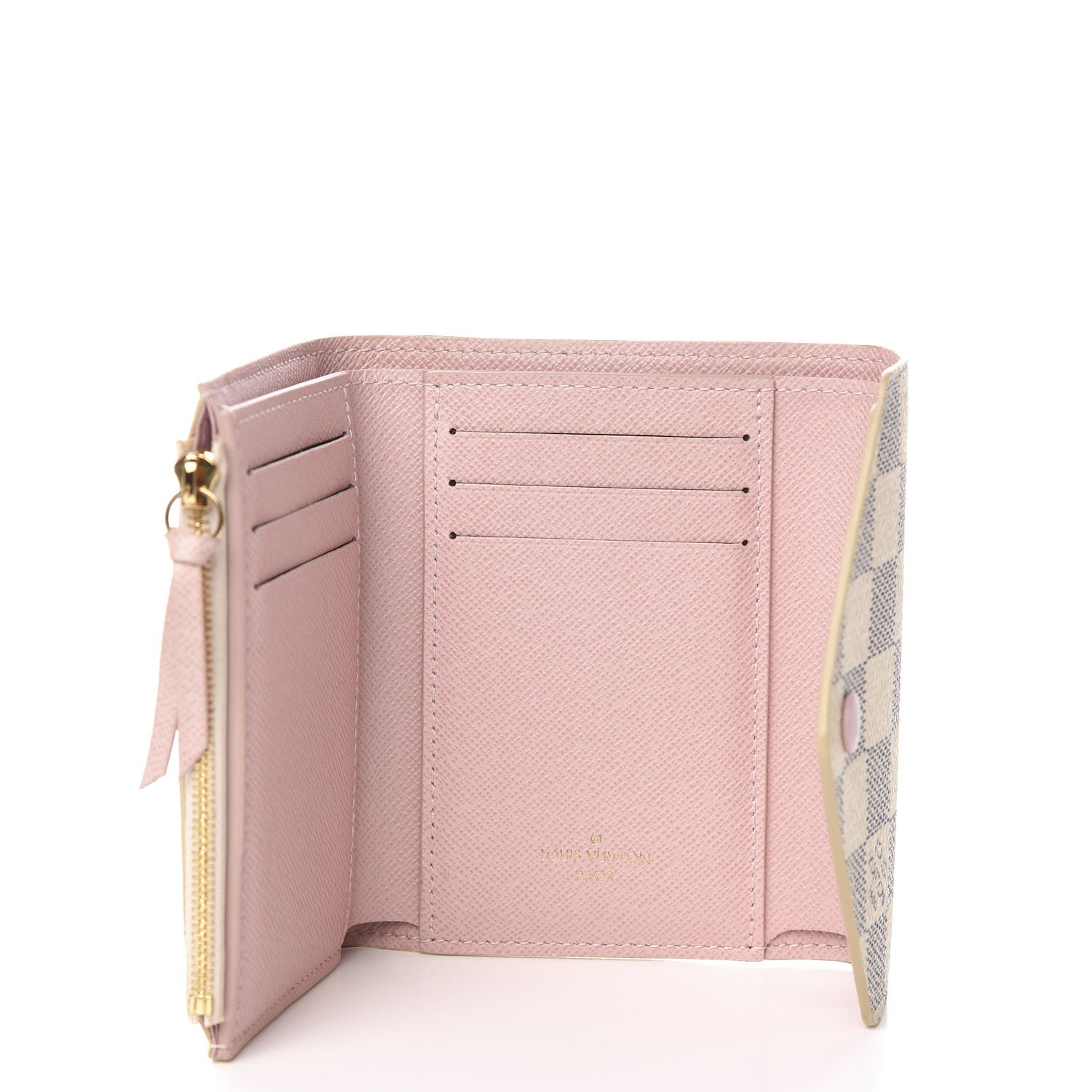 Louis Vuitton Damier Azur Victorine Wallet Rose Ballerine 4 of 8