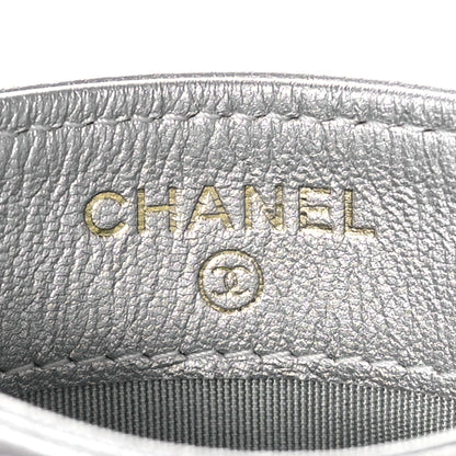 Chanel Metallic Goatskin Quilted 19 Card Holder Silver 6 of 9