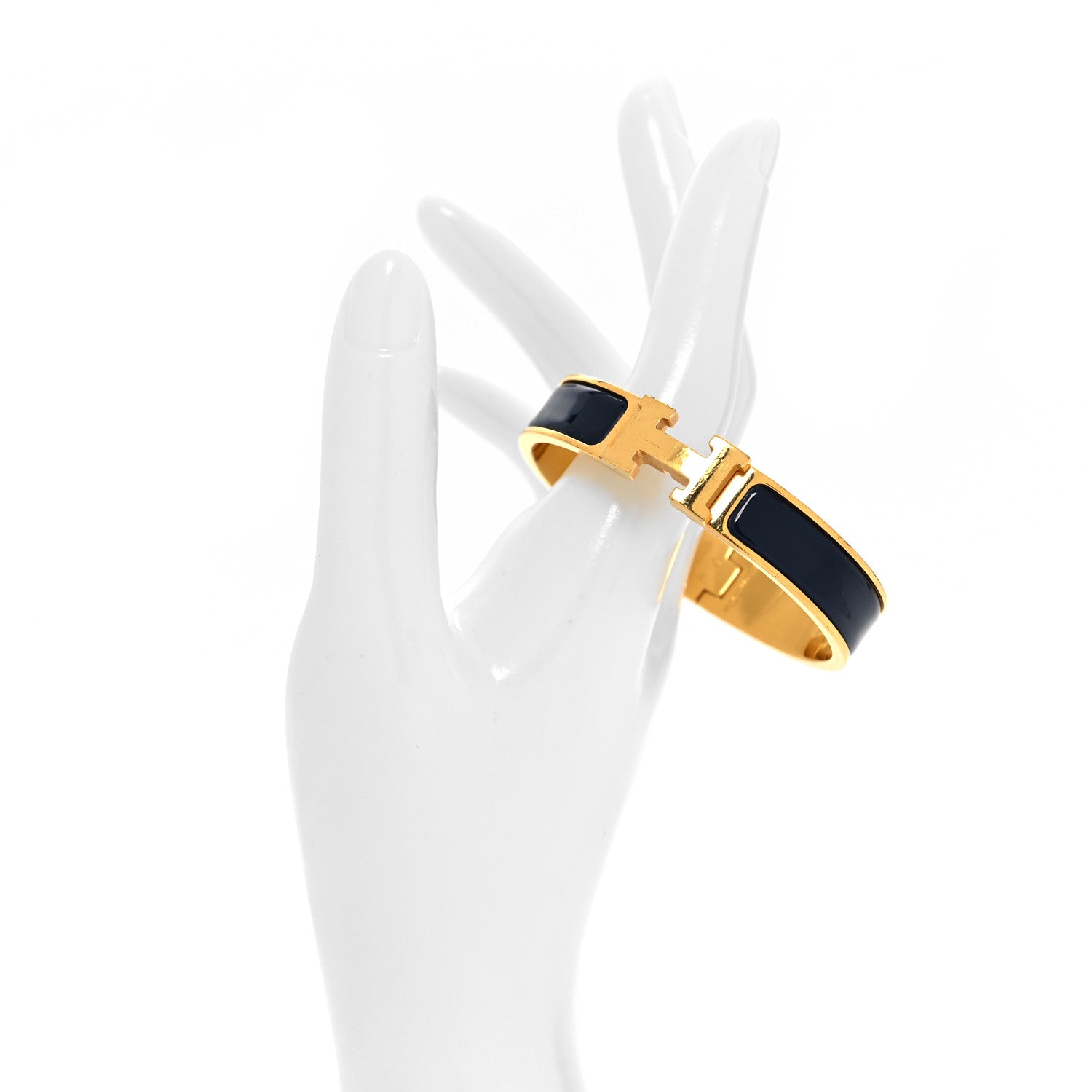 Hermes Enamel Narrow Clic Clac H Bracelet GM Indigo 2 of 6
