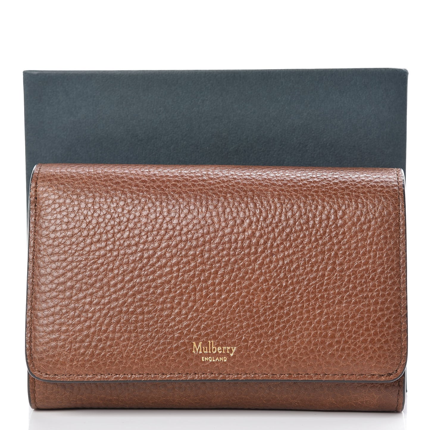 Grain Vegetable Tanned Calfskin Medium Continental Wallet Oak