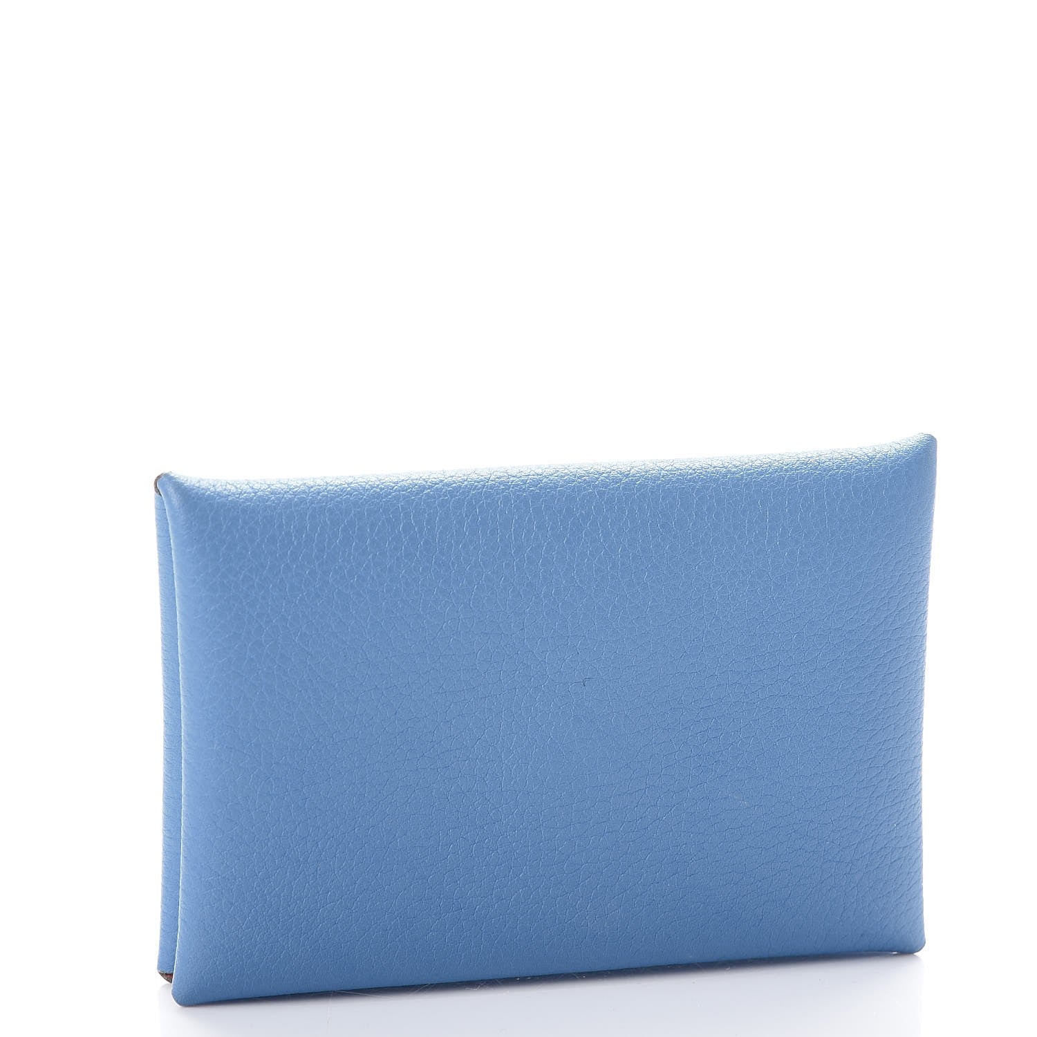 Hermes Evercolor Calvi Card Case Bleu Paradis Orange Poppy 3 of 7