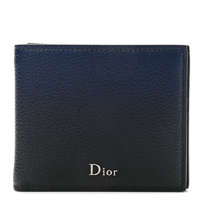 Christian Dior Grained Calfskin Wallet Blue Black 1 of 8