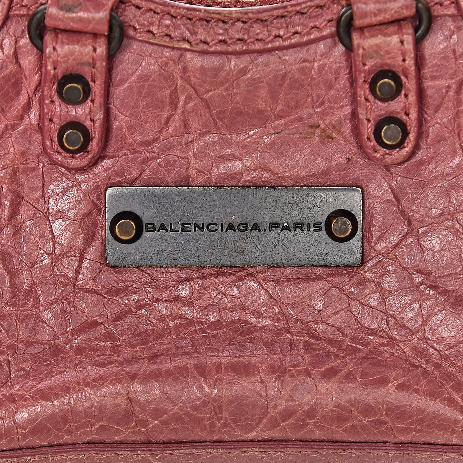 Balenciaga Agneau Classic Hardware Mini City Bag Charm Rose Bruyere 4 of 4