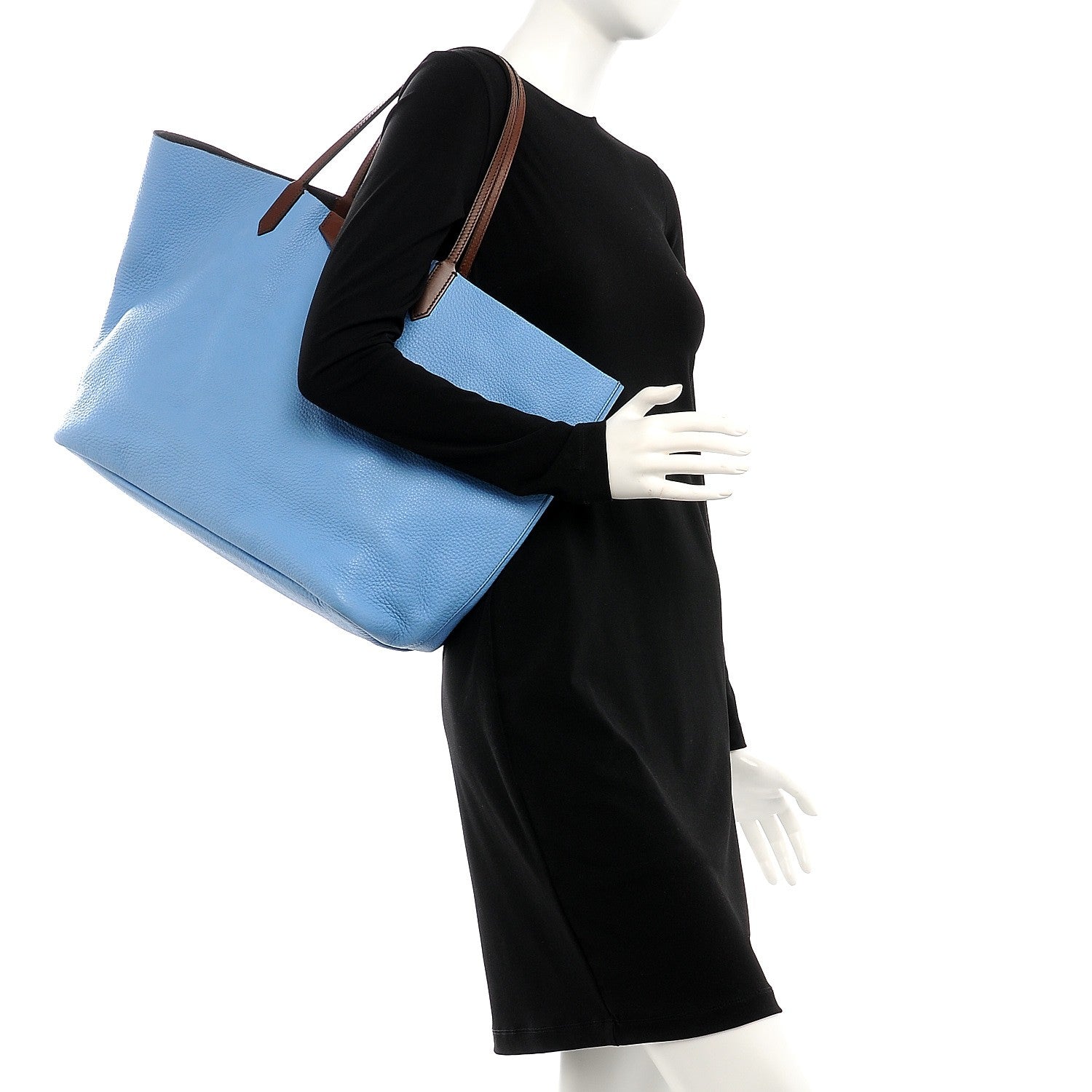Givenchy Grained Calfskin Large Antigona Tote Blue Brown 2 of 15
